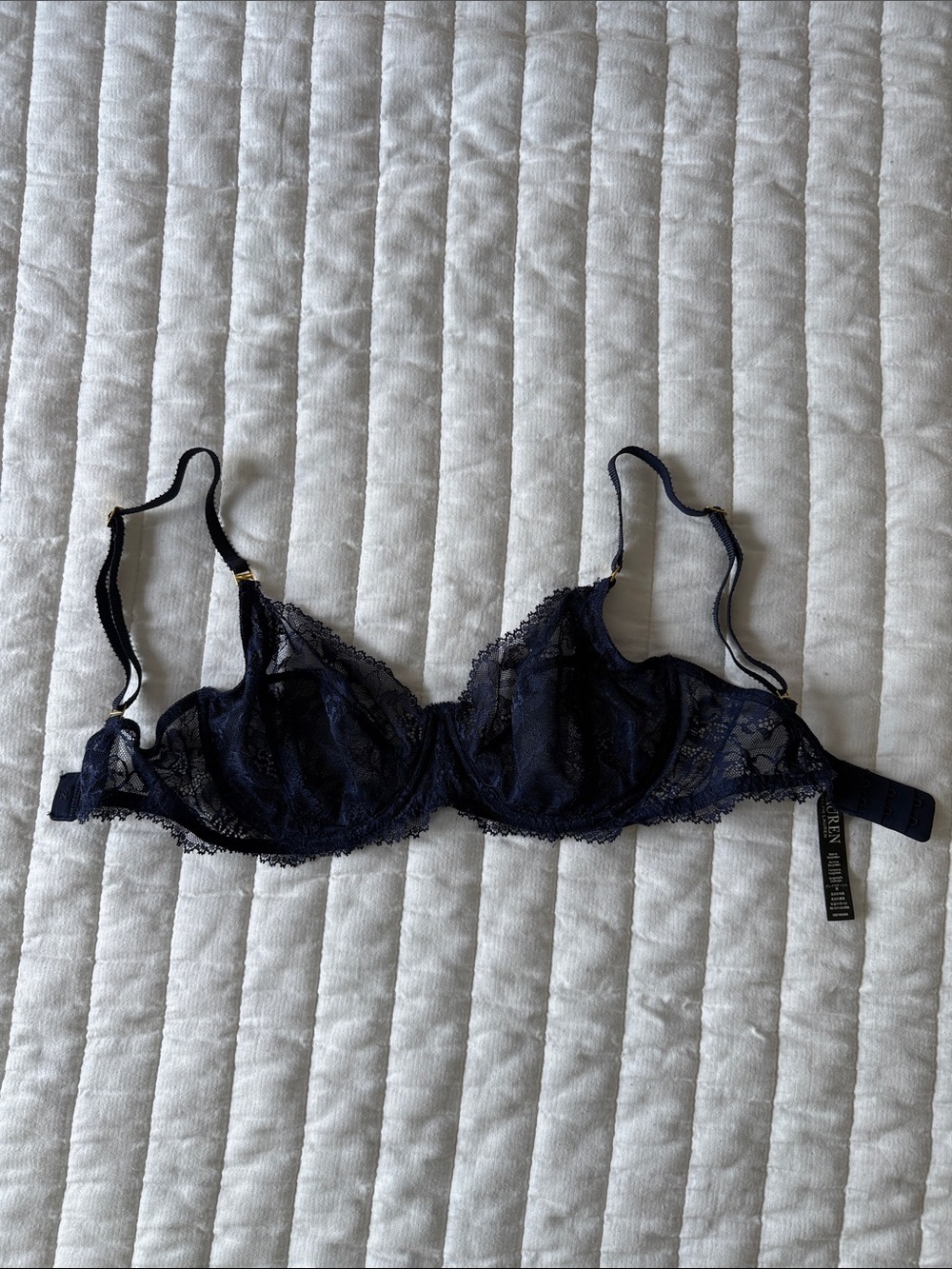 Lauren Ralph Lauren Navy Lace Underwire Bra